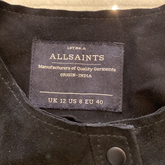 All saints 100% leather (suede) button down shirt - Picture 3 of 8
